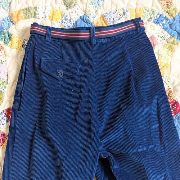Women's Blue Corduroy Pants - Picture 3 of 4